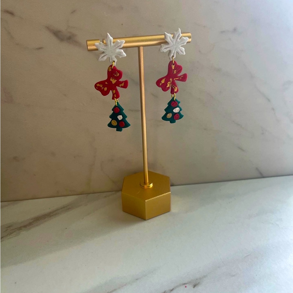 Clay Christmas earrings